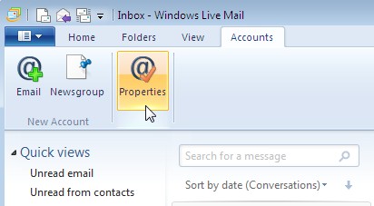 Accounts properties